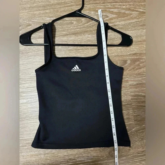 Adidas Aeroready Hyperglam Training Tank Top Size XS Black Low Scoop Back - Picture 9 of 9